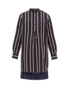 Matchesfashion.com Palmer//harding - Paul Mandarin Collar Stripe Jacquard Twill Shirt - Mens - Navy Multi