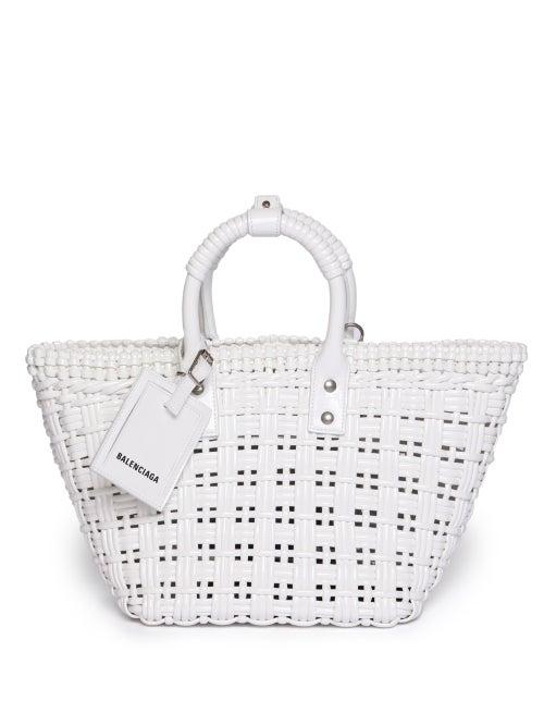 Balenciaga - Bistrot Xs Braided Pvc Tote Bag - Womens - White
