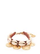 Matchesfashion.com Ancient Greek Sandals - Puka Shell And Coin Charm Leather Anklet - Womens - Brown