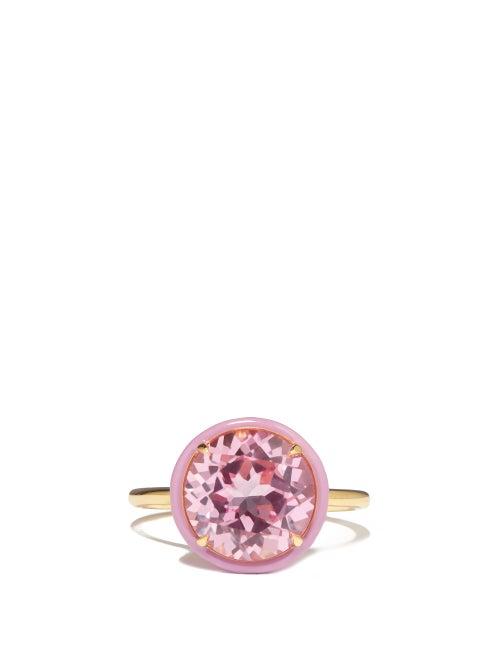 Ladies Fine Jewellery Alison Lou - Cocktail Sapphire & 14kt Gold Ring - Womens - Pink Multi