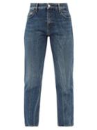 Matchesfashion.com Balenciaga - Distressed Straight-leg Cropped Jeans - Womens - Denim