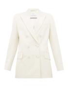 Matchesfashion.com Racil - Audrey Double Breasted Grosgrain Jacket - Womens - Ivory