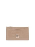 Matchesfashion.com Balenciaga - Hourglass Zipped Croc-effect Leather Cardholder - Womens - Grey