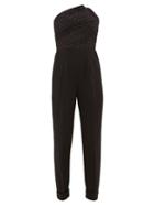 Matchesfashion.com Roland Mouret - Haye Chevron-bodice Crepe Jumpsuit - Womens - Black