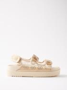 Gucci - Isla Double-strap Mesh Sandals - Womens - Pink