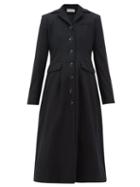 Matchesfashion.com Molly Goddard - Karolina Gathered Back Wool Blend Coat - Womens - Navy