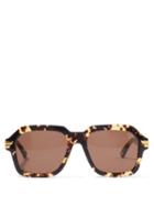 Bottega Veneta - Ribbon Square Acetate Sunglasses - Womens - Brown