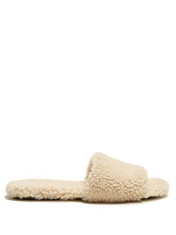The Row Shearling Slides