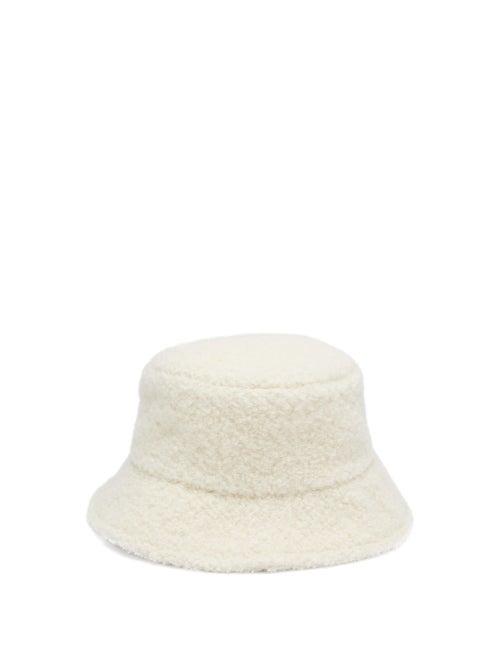 Matchesfashion.com Isabel Marant - Denji Alpaca-blend Faux-shearling Bucket Hat - Womens - Cream