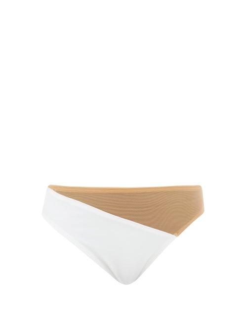 Norma Kamali - Snake Mesh-panel Bikini Briefs - Womens - White