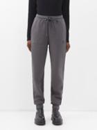 Moncler - Brushed-fleece Drawstring Track Pants - Womens - Dark Grey