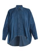 Mm6 Maison Margiela Handkerchief-hem Cotton-denim Shirt