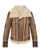 Balmain Leather And Shearling Biker Jacket