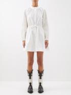 Sea - Casey Smocked-sleeve Cotton-poplin Mini Dress - Womens - Ivory