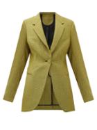 Matchesfashion.com Petar Petrov - Jaffa Houndstooth Wool And Mohair-blend Jacket - Womens - Black Yellow