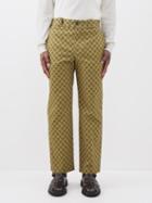 Erdem - Benedict Floral-print Cotton-garbardine Trousers - Mens - Green Multi
