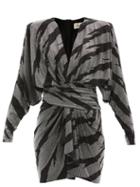 Matchesfashion.com Alexandre Vauthier - Draped Crystal-embellished Jersey Mini Dress - Womens - Black Silver