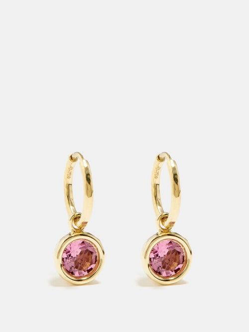 Octavia Elizabeth - Charmed Gabby 18kt Gold & Tourmaline Earrings - Womens - Pink Multi
