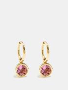 Octavia Elizabeth - Charmed Gabby 18kt Gold & Tourmaline Earrings - Womens - Pink Multi