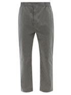 P. Le Moult - Striped Cotton-poplin Pyjama Trousers - Mens - Black White
