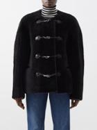 Toteme - Teddy Clasp-front Shearling Jacket - Womens - Black
