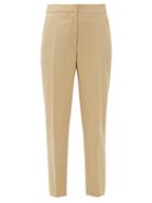 Matchesfashion.com Burberry - Hanover Wool Cropped Trousers - Womens - Beige