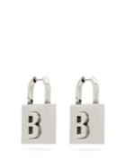 Matchesfashion.com Balenciaga - B-logo Silver-tone Padlock Earrings - Womens - Silver