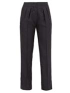 Matchesfashion.com Giuliva Heritage Collection - The Gastone Silk Blend Herringbone Trousers - Womens - Navy