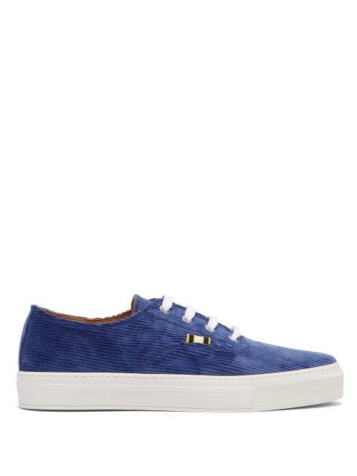 Matchesfashion.com Aprix - Corduroy Low Top Trainers - Mens - Navy