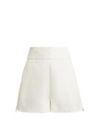 Matchesfashion.com White Story - Anouk High Rise Twill Shorts - Womens - Cream
