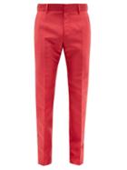 Dolce & Gabbana - Slim-leg Mikado Suit Trousers - Mens - Red