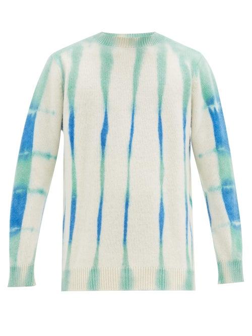 Matchesfashion.com The Elder Statesman - Beetle Tie-dyed Cashmere Sweater - Mens - Cream Multi