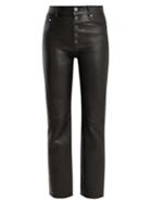 Matchesfashion.com Joseph - Den High Rise Stretch Leather Trousers - Womens - Black