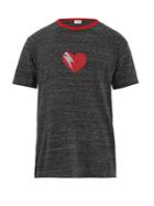 Saint Laurent Lightning-bolt And Heart-print Cotton T-shirt