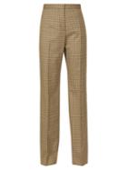 Matchesfashion.com Rochas - Checked Tailored Twill Trousers - Womens - Brown Multi