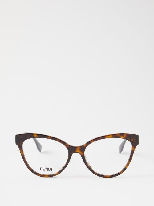 Fendi Eyewear - O'lock Cat-eye Acetate Glasses - Womens - Brown Gold