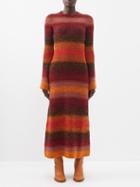 Chlo - Degrad Cashmere Maxi Dress - Womens - Orange Multi