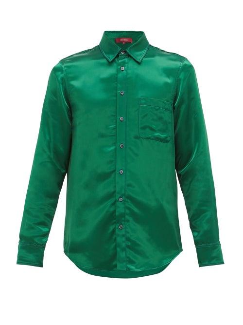Matchesfashion.com Sies Marjan - Sander Satin Shirt - Mens - Green