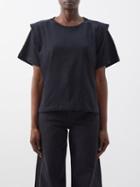 Isabel Marant - Zelitos Shoulder-fold Cotton-jersey T-shirt - Womens - Black