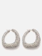 Alexander Mcqueen - Crystal-pav Hoop Earrings - Womens - Silver Multi