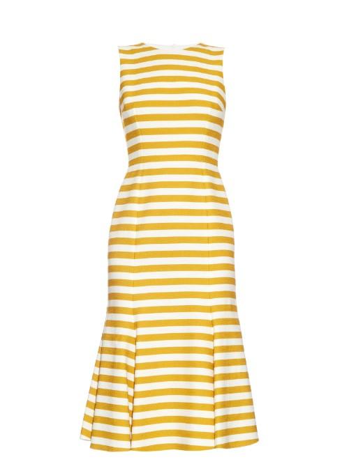 Dolce & Gabbana Striped Fishtail Cotton Dress