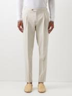 Thom Sweeney - Double-pleated Linen Suit Trousers - Mens - Beige