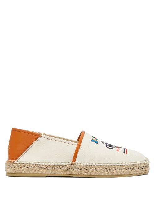 Matchesfashion.com Gucci - Alejandro Logo-embroidered Espadrilles - Mens - Cream