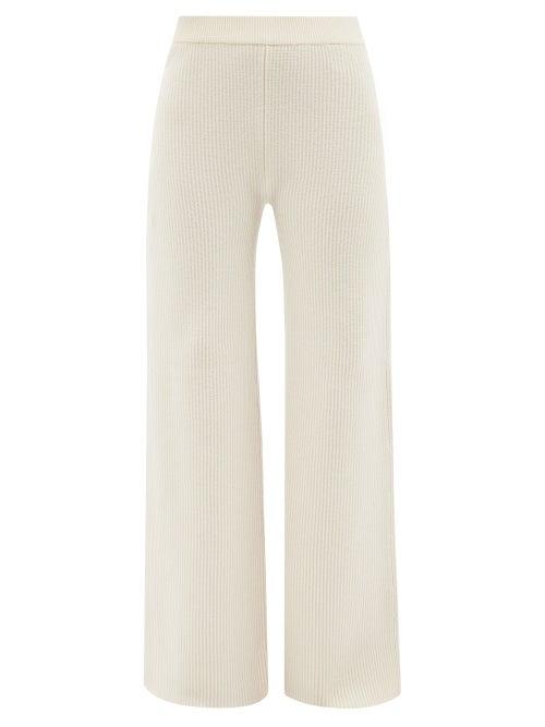 Joseph - High-rise Merino-blend Trousers - Womens - Ivory Multi