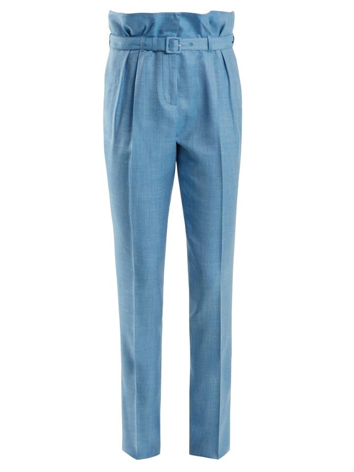 Gabriela Hearst Beatrice Slim-fit Wool And Silk-blend Trousers