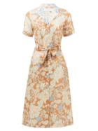 Matchesfashion.com Ephemera - Spliced Floral-print Linen Shirt Dress - Womens - Pink Print