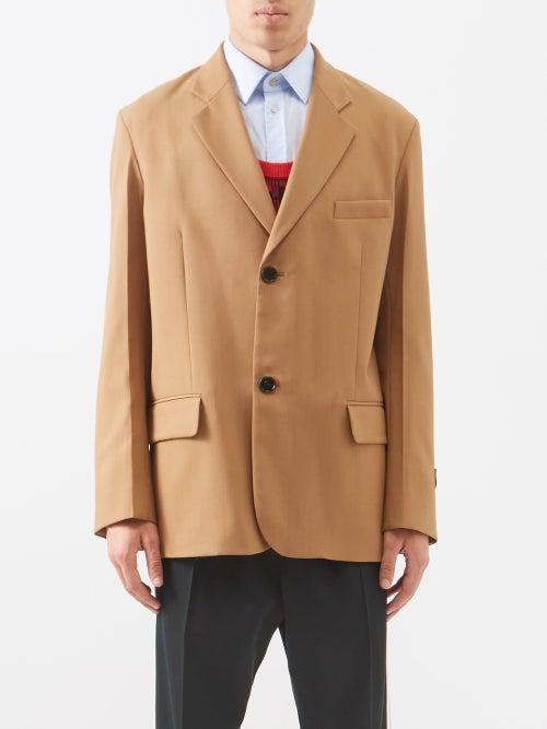 Marni - Reversible Single-breasted Virgin Wool Blazer - Mens - Camel