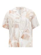 Commas - Watercolour-print Cotton-poplin Shirt - Mens - Beige Multi