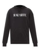 Radarte - Radarte-print Fleeceback-jersey Hooded Sweatshirt - Womens - Black