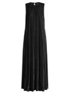 Raey Gathered-neck Velvet Maxi Dress